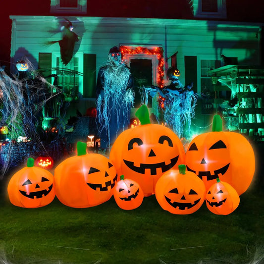 7 ft inflatable pumpkin patch with built-in lights 7 Ft