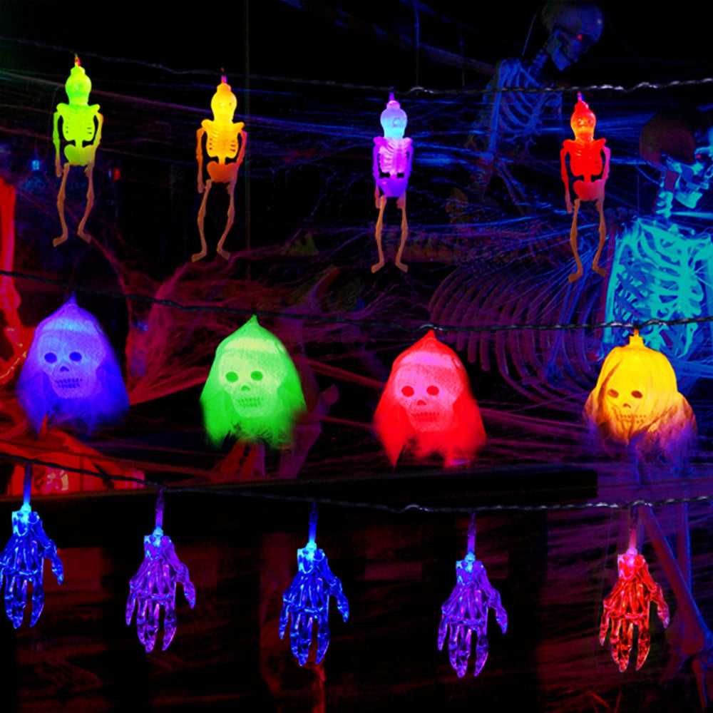 3 set halloween string lights, 50 LEDs on 24 ft - product photo 2 of 10