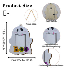Halloween wooden photo frame decorations, wall-mounted photo frames, suitable for indoor decoration