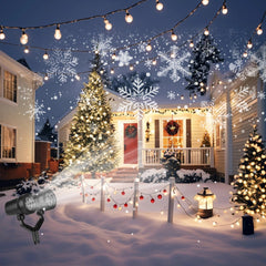 Christmas Snowflake Projector Light Dual-Head LED Stake Light IP44 Waterproof Xmas Decoration For Holiday Indoor Outdoor Use Garden Patio Wall Decor