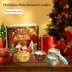 Soy Wax Christmas Candle Gift Set – 4 Scents, Holiday Gift Box