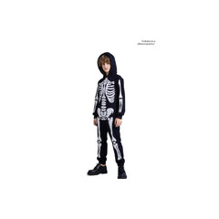 Halloween 3D Skull Glowing Children's Clothing - One-piece Skeleton Costume