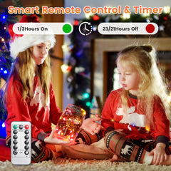 330FT 1000LED String Lights Outdoor Christmas Decoration Lights with Remote IP44 Waterproof 8 Lighting Modes 8 Brightness Timer Plug In Fairy Light Xm