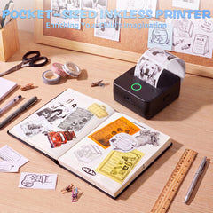 Mini Portable Bluetooth Thermal Printer | Inkless Pocket Sticker & Photo Printer for Notes, Lists & DIY Art