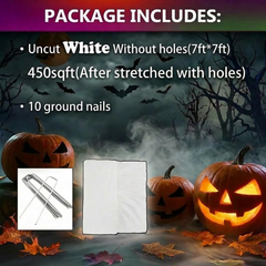 450 sq ft stretchable spider web with 10 ground stakes - product photo 2 of 4