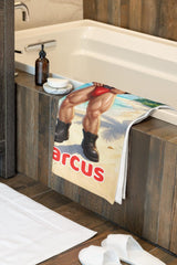Custom Muscle Beach Towel with Face, Funny Gift for Him, Bachelor Party Gift, Workout Lovers.