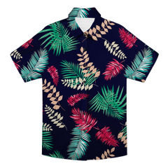 Custom Photo Hawaiian Shirt – Personalized Teal Paradise & Tropical Bloom Tee – Unique DIY Coastal Beach Vibe Gift