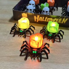 Halloween glowing spider lantern, eye-shaped candles, skull wristbands, handbands lights