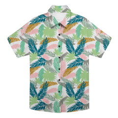 Custom Photo Hawaiian Shirt – Personalized Vintage Sepia Floral & Leaf Design – Unique DIY Retro Tropical Aesthetic Tee
