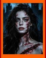 Halloween horror surgical thread wound tattoo sticker