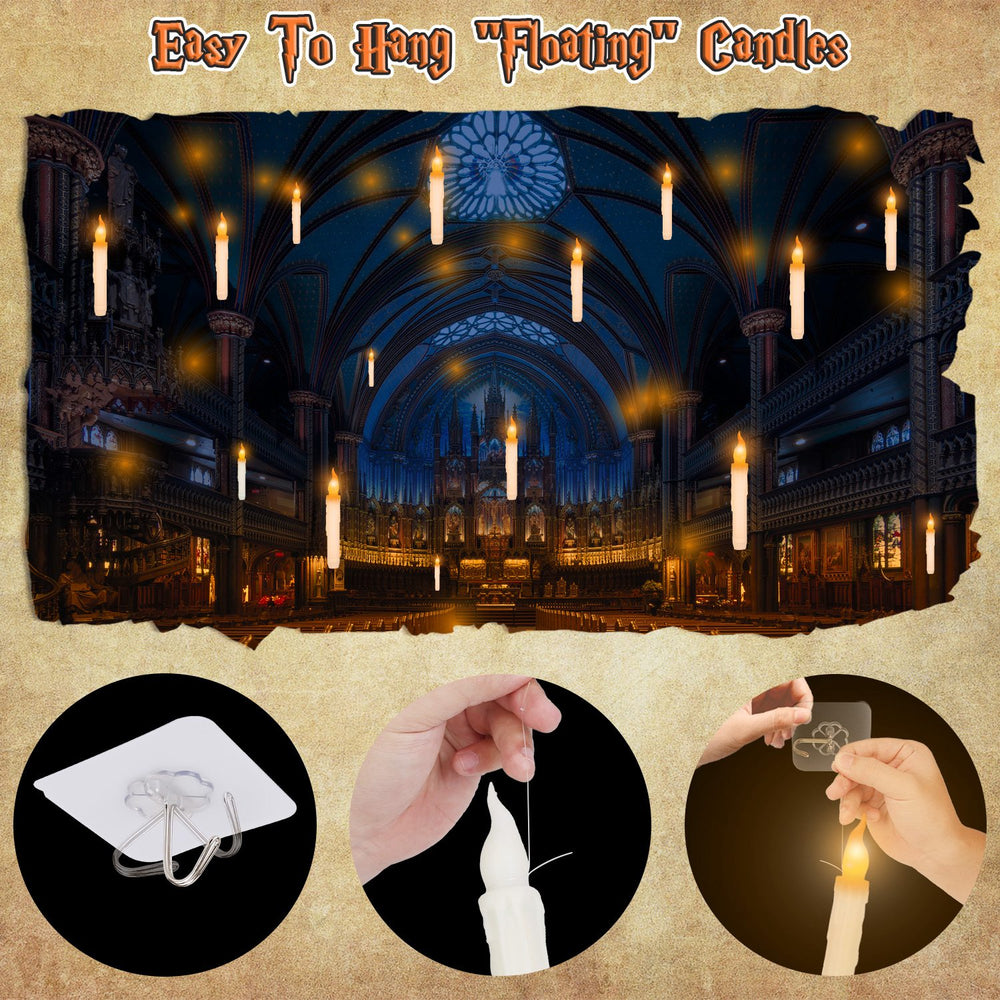 12 flameless floating candles with a magic wand remote - product photo 2 of 10