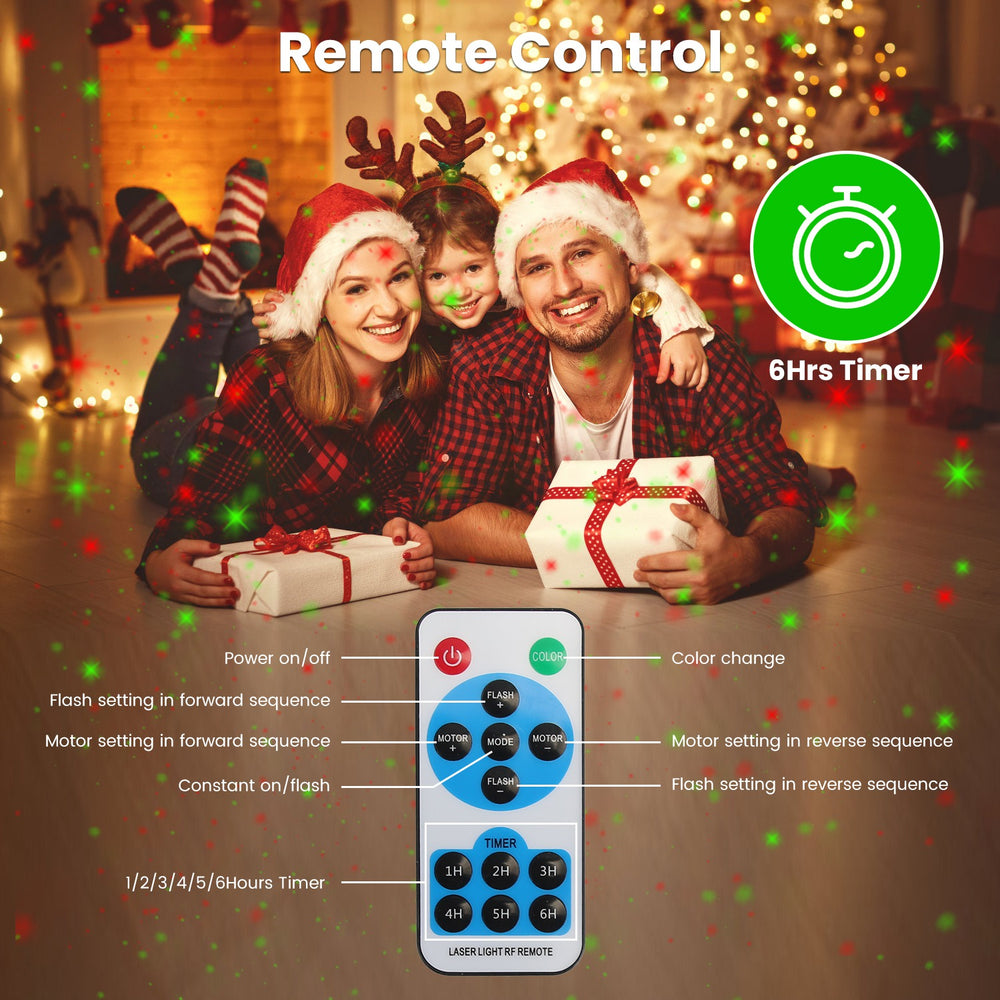 outdoor red and green laser projector light with remote - product photo 8 of 11