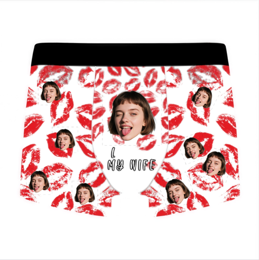 Custom Multi-Photo Grid Boxer Briefs – Personalized All-Over Print Family Picture Men's Underwear – Unique DIY Father's Day or Birthday Gag Gift