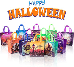 twelve non-woven trick or treat tote bags in twelve designs - product photo 4 of 7