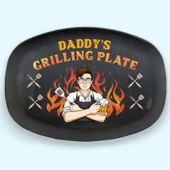 My Dad Loves Cooking For Me - Family Personalized Custom Platter - Father's Day, Birthday Gift For Dad