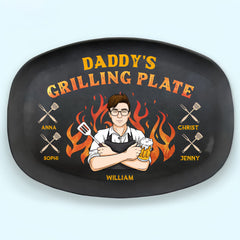 My Dad Loves Cooking For Me - Family Personalized Custom Platter - Father's Day, Birthday Gift For Dad