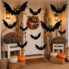twelve hanging bats in three assorted sizes 12 Pack