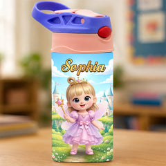 Custom Photo Kids Insulated Water Bottle - Personalized Back To School Gifts For Kids - Magic Starts Here