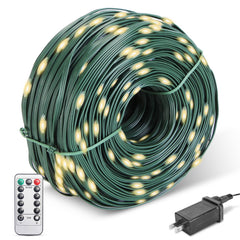 330FT 1000LED String Lights Outdoor Christmas Decoration Lights with Remote IP44 Waterproof 8 Lighting Modes 8 Brightness Timer Plug In Fairy Light Xm