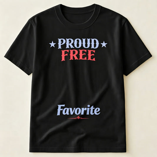 Proud Free Favorite Retro Star Patriotic USA Independence Day Minimal T-Shirt