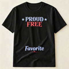 Proud Free Favorite Retro Star Patriotic USA Independence Day Minimal T-Shirt