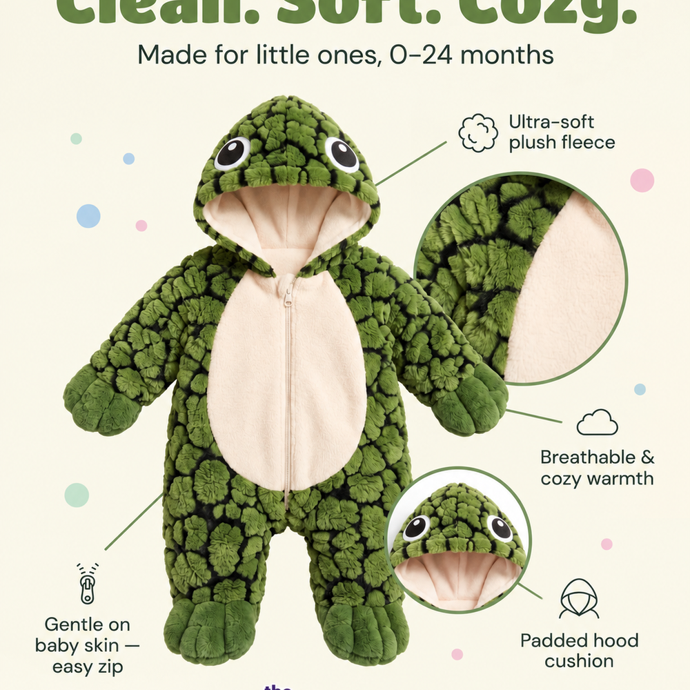 Cozy Turtle Baby Onesie - product photo 1