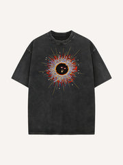 Dark Light Comfort Printed Washed Short Sleeve