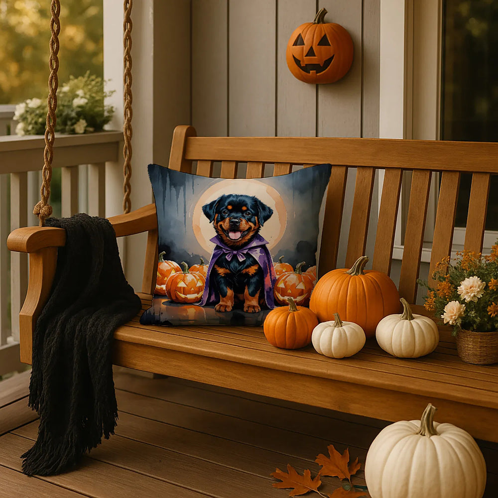 rottweiler puppy halloween throw pillow with insert - product photo 4 of 8