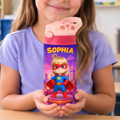 Custom Photo Kids Insulated Water Bottle - Personalized Back To School Gifts For Kids - Hero In Training