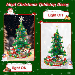701-Piece Christmas Tree Advent Calendar Building Blocks – Build-a-Day Countdown Toy with Festive Glowing Lights, 24 Daily Surprises & Mini Figures, Holiday Tabletop Decor & Gift for Kids & Adults