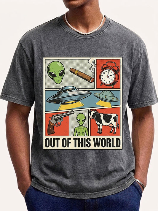 Protect Cows From Being Stolen By UFOs Print Short Sleeve