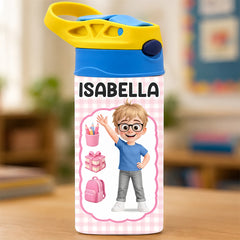 Custom Kids Insulated Water Bottle - Personalized Back To School Gifts For Kids - Back To School Adventure