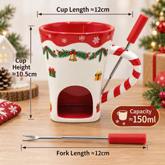 Christmas chocolate melting oven ceramic hot pot cup Microwave oven heated cheese Halloween cup