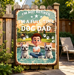 Custom Personalized Vintage Backyard Pool BBQ Grill Metal Tin Sign