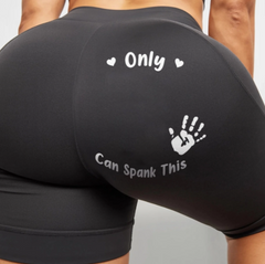 Custom Photo Certified Spanking Zone - Couple Personalized Custom Biker Leggings - Gifts For Wife, Anniversary