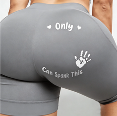 Custom Photo Certified Spanking Zone - Couple Personalized Custom Biker Leggings - Gifts For Wife, Anniversary