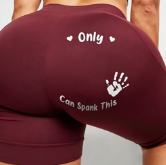 Custom Photo Certified Spanking Zone - Couple Personalized Custom Biker Leggings - Gifts For Wife, Anniversary