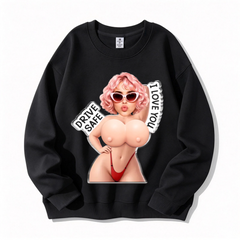Customized sweatshirt featuring a sexy and humorous couple image- Personalized Anniversary Wedding Gifts For Husband And Wife, Him And Her - Come Home To Me