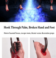 Halloween scary props - iron chain, hand hook, foot hook, head hook, haunted house scene, garden decoration