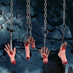 Halloween scary props - iron chain, hand hook, foot hook, head hook, haunted house scene, garden decoration