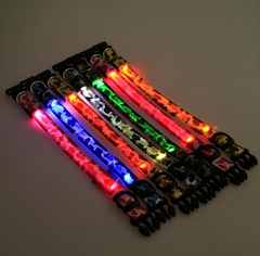 LED Camo Light Up Dog Collar, Glowing Safety Collar for Night Walking, Adjustable Nylon Pet Collar for Small Medium Large Dogs