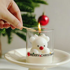 Holiday Cuties: Christmas Bubble Candles in a Glass — Gift-Ready