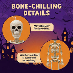 16 in mini hanging skeleton, five per set - product photo 2 of 6