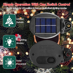 2Pcs Solar Powered Lighted Christmas Tree Urn Filler With Light Artificial Xmas Trees Light with Berries Decor Balls LED Pathway Pine Tree IP44 Waterp