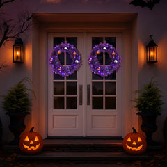 24 in pre-lit Halloween wreath with 50 LEDs - product photo 2 of 6
