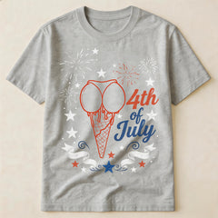Naughty Ice Cream Cone Graphic Shirt | Funny 4th Of July Patriotic Humor T-Shirt