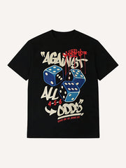 Unisex Vintage Against All Odds Lucky Dice Graphic Tee