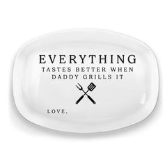 Custom Platter - Personalized Father's Day Birthday Gifts For Dad, Grandpa - Grill Master At Work