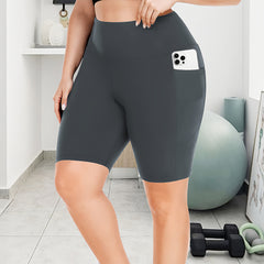 Large-sized yoga shorts - Personalized handprint pattern and text