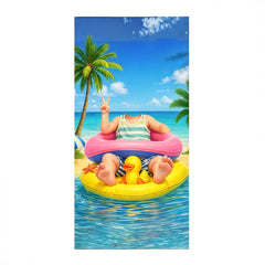 Personalized Boy Beach Towel with Face & Name, Funny Pool Float Vacation Gift, Birthday Gift .